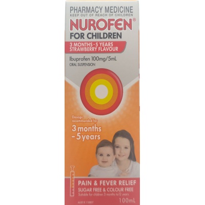 NUROFEN CHILD 3 MONTHS-5YR STRAWBERRY 100ML