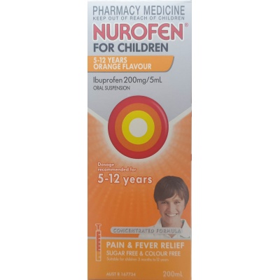NUROFEN CHILD 5-12YR ORANGE 200ML