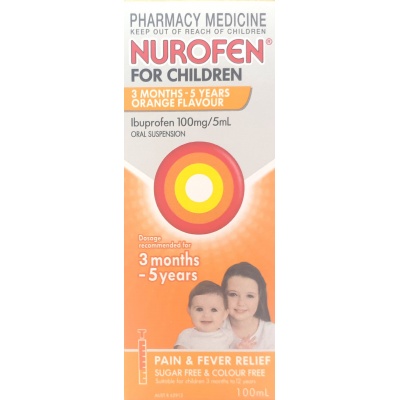 NUROFEN CHILD 3 MONTHS -5YR ORANGE 100ML
