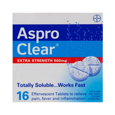 ASPRO CLEAR TABLETS EXTRA STRONG 16